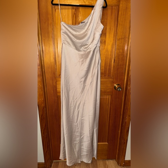BHLDN Elegant One-Shoulder Cream Dress NWT - Picture 7 of 10